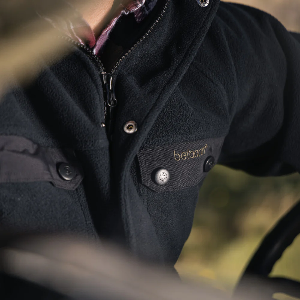 Zephyr Mens Fleece SS Anorak Black - Image 3
